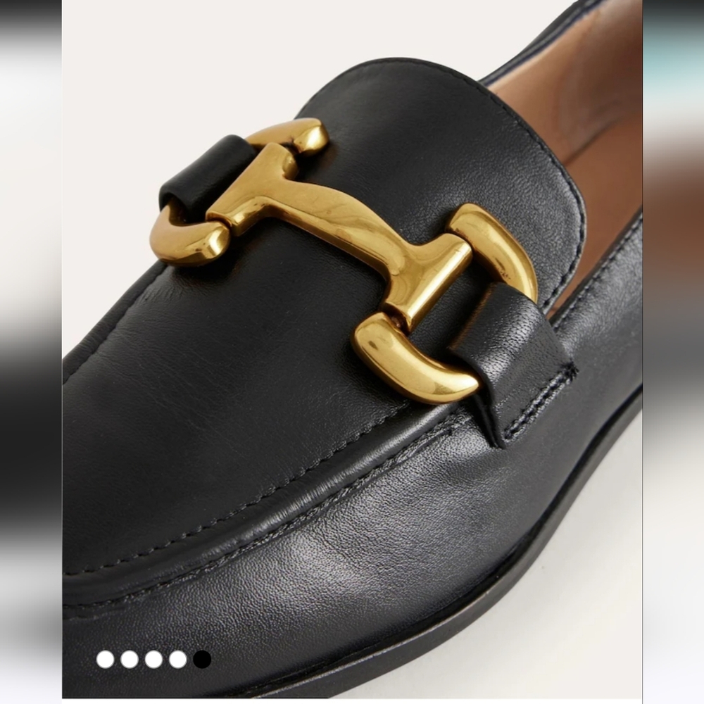 Boden Black Flats with Gold Accent Iris Snaffle - Picture 9 of 11
